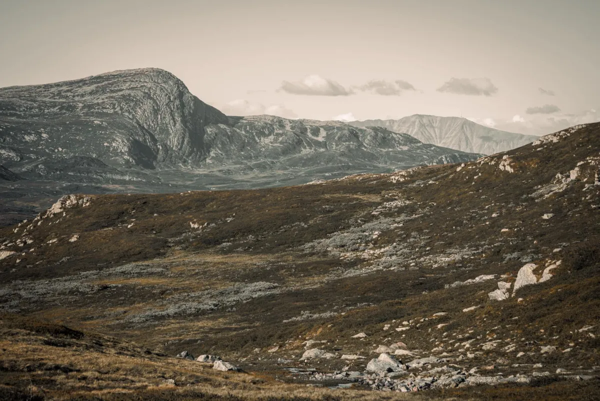 Vindeggen (1516 moh) og Gaustatoppen (1883 moh) 